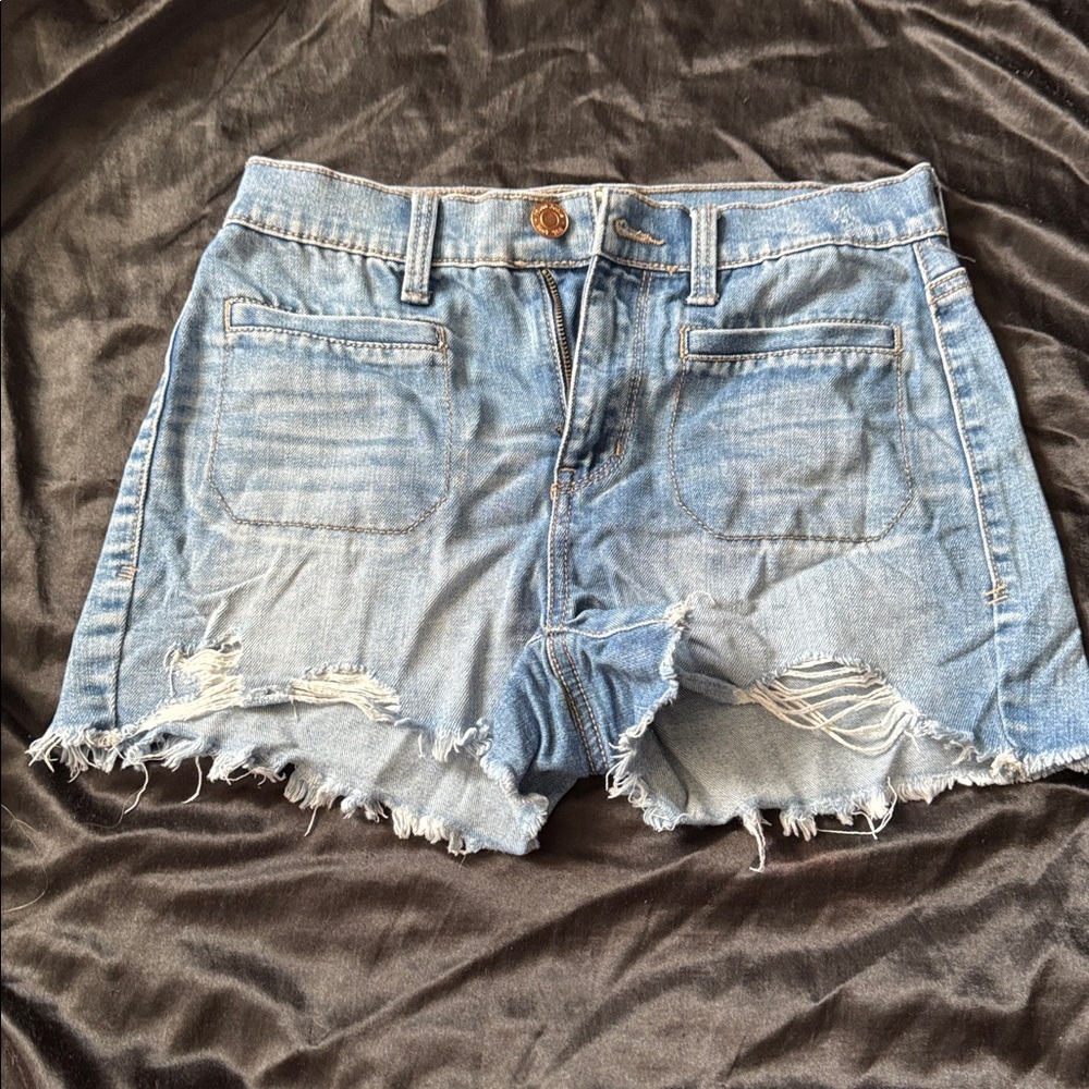 Mudd Light Blue Distressed Jean Shorts